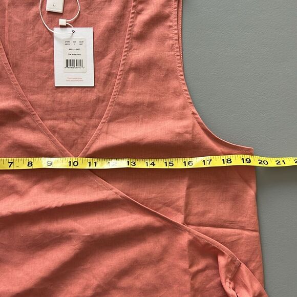 New Andie Swim The Cacela Wrap Dress Linen Blend in Sunset Pink Size L - Picture 5 of 8